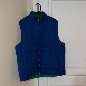 Adult Male Blue and Green Puffer Vest